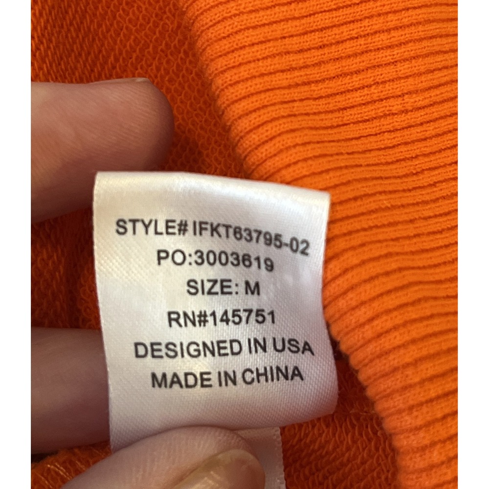 Fantastic Fawn Size M Orange Halloween Relaxed Sweatshirt Sequin Ghost Pumpkin - Picture 6 of 7